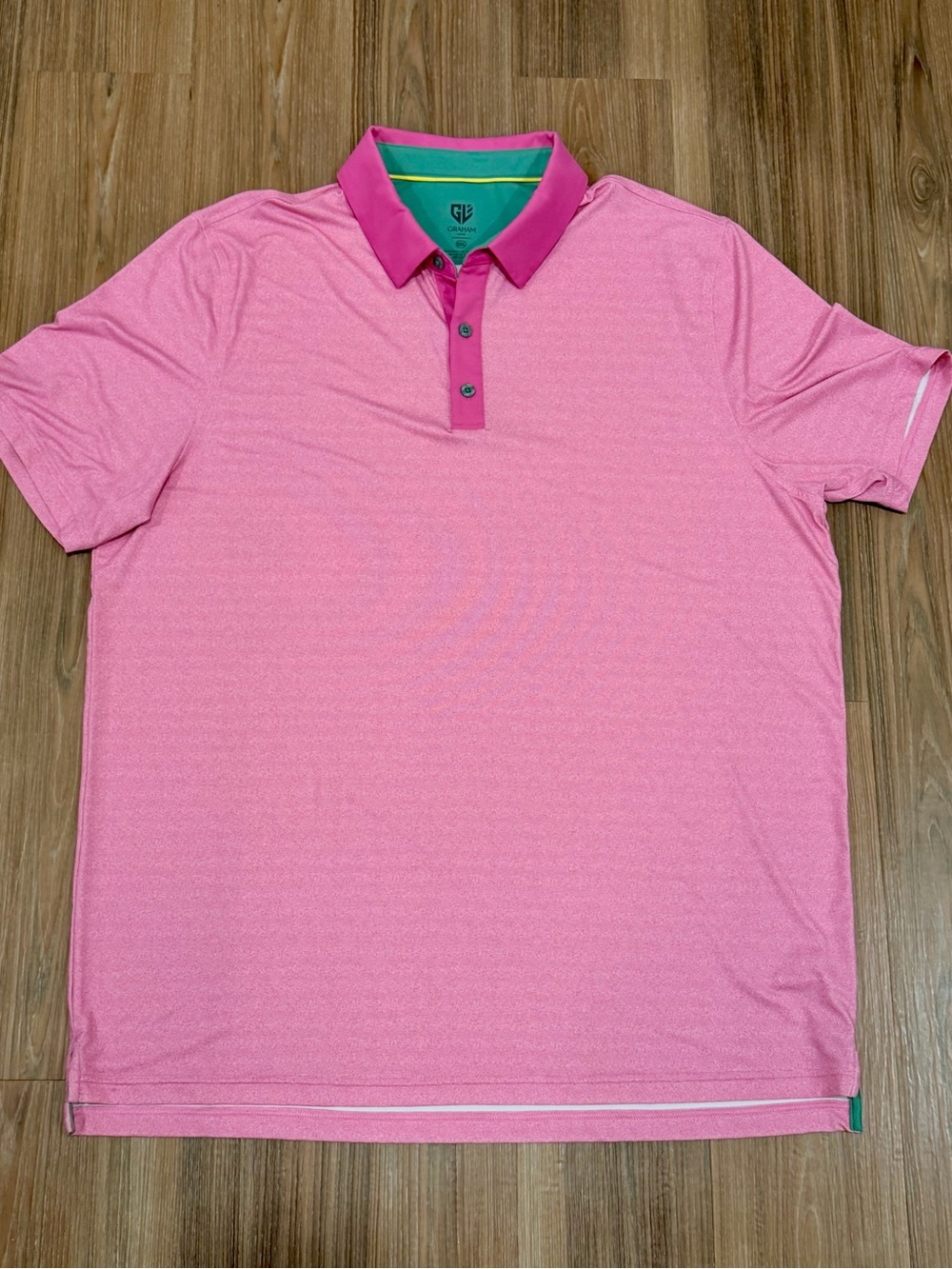 Graham Luxe Men's XXL Pink Short-Sleeve Golf Polo Shirt